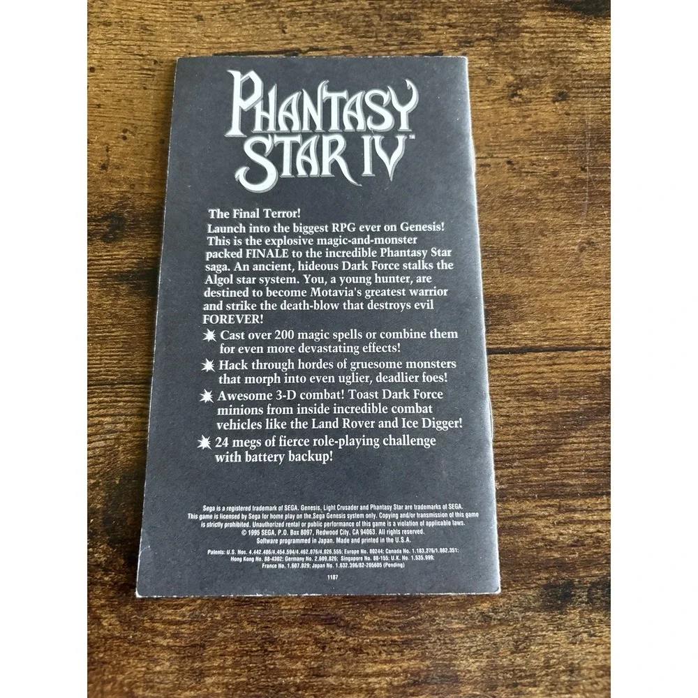 Light Crusader Sega Genesis Manual Only